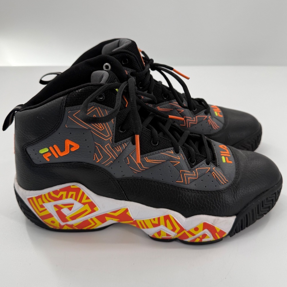 Fila MB Basketball Shoes 13 Balck Neon High Top Sneakers 90s Retro Sporty